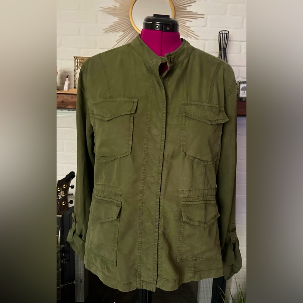 GUC Sanctuary Women’s Military Jacket Snap Buttons in Safari Green - Large